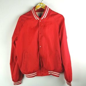 Vintage Red Coach Jacket Snap Up Sz XL